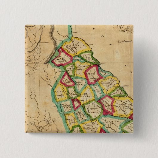 Georgië-kaart Vierkante Button 5,1 Cm (Voorkant)