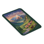 Georgië Kaukasus Bergen Reizen Art Vintage Magneet (Rechterzijde)