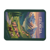 Georgië Kaukasus Bergen Reizen Art Vintage Magneet (Horizontaal)