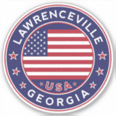 Georgië, Lawrenceville Sticker (Voorkant)