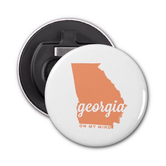 georgië | Naar mijn mening | perziken Button Flesopener (Voorkant)