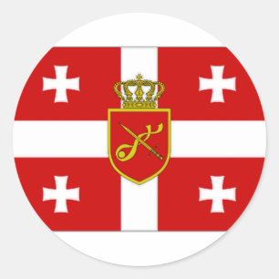 Georgië oorlogsvlag ronde sticker