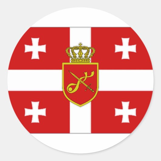 Georgië oorlogsvlag ronde sticker (Voorkant)