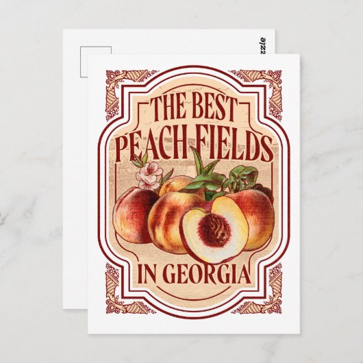 Georgië Peach Fields Briefkaart (Voorkant / Achterkant)