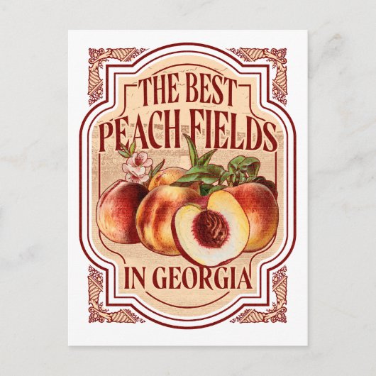  Georgië Peach Fields Briefkaart (Voorkant)