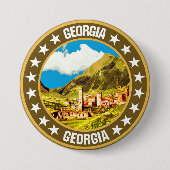 Georgië Ronde Button 7,6 Cm (Voorkant)