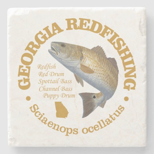 Georgië (roodbaars) stenen onderzetter (Voorkant)