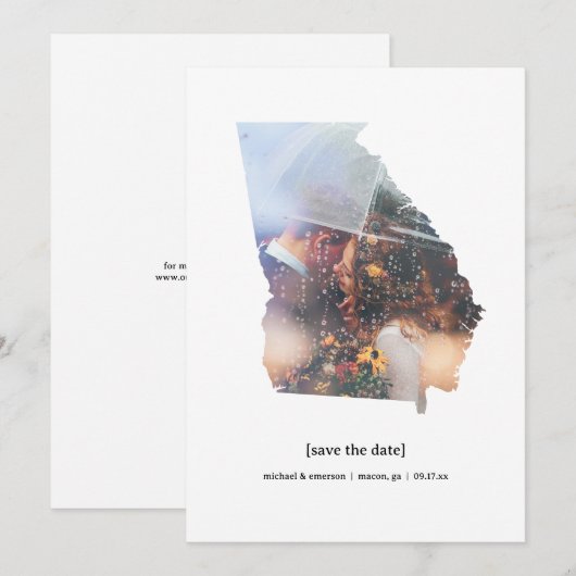 Georgië Sla de datum fotokaart op Save The Date (Voorkant / Achterkant)