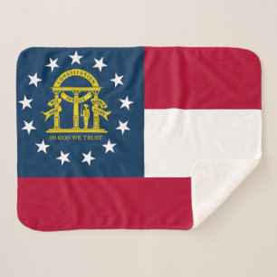 Georgië Staat Vlag Print Patriottisch Sherpa Deken