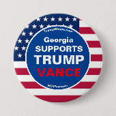 Georgië STEUNT TRUMP-OPMARS Ronde Button 7,6 Cm (Voorkant)