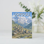 Georgië Ushguli Reis Briefkaart (Staand voorkant)