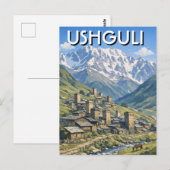 Georgië Ushguli Reis Briefkaart (Voorkant / Achterkant)