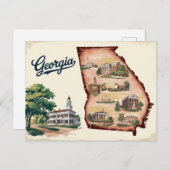  Georgië, Verenigde Staten Briefkaart (Voorkant / Achterkant)