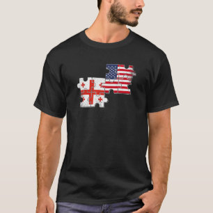 Georgië Verenigde Staten  Vlag Georgisch Amerikaan T-shirt