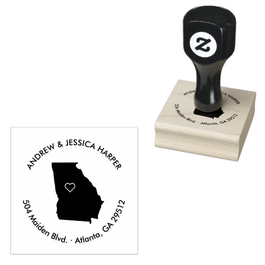 Georgië Verhuisd Aankondiging Adres Stempel (Gestempeld)