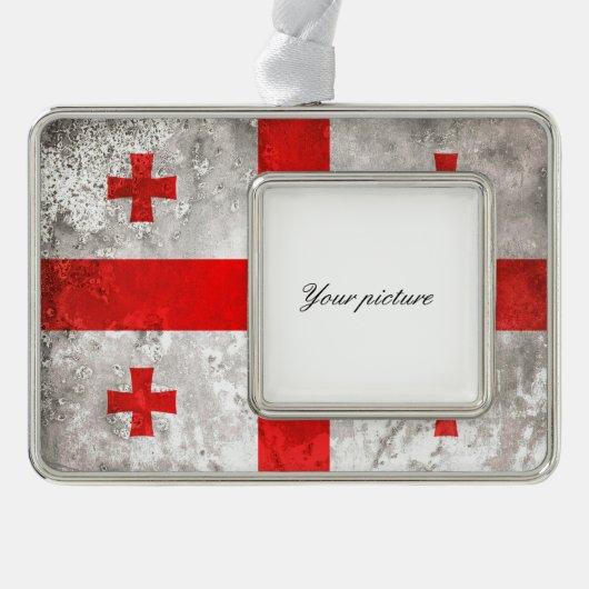 Georgië Verzilverd Omlijst Ornament (Voorkant)