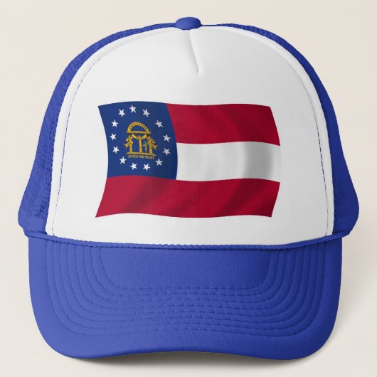 Georgië Vlag Hoed Trucker Pet (Voorkant)