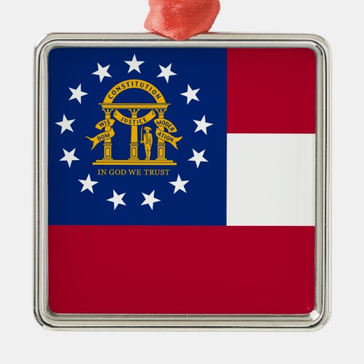 Georgië Vlag Metaal Ornament (Voorkant)