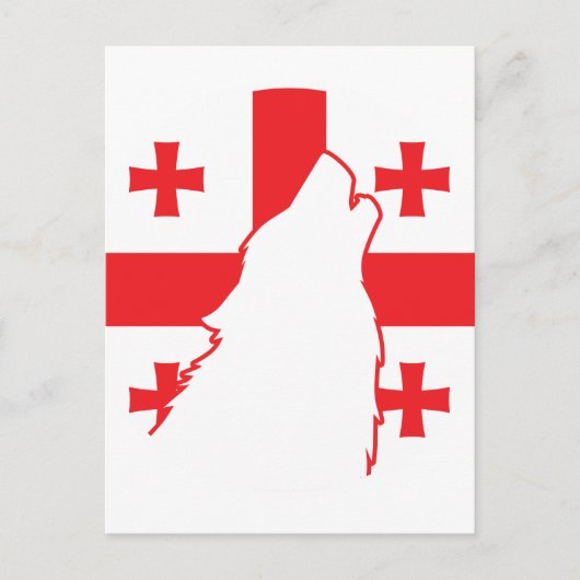 Georgië Wolf Georgische Nationale Dierenvlag Briefkaart (Voorkant)