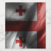 Georgië zijden vlag wijn etiket (Enkel label)