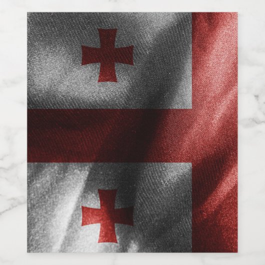 Georgië zijden vlag wijn etiket (Enkel label)