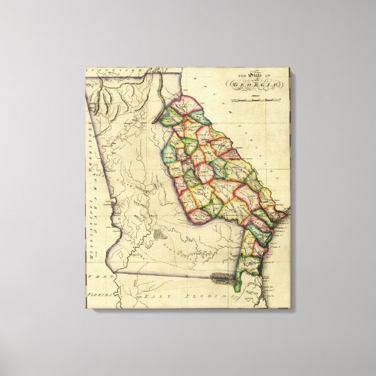 GeorgiëPanoramische KaartGeorgië Canvas Afdruk (Voorkant)