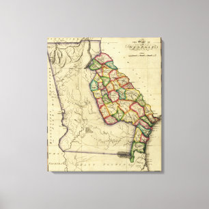 GeorgiëPanoramische KaartGeorgië Canvas Afdruk