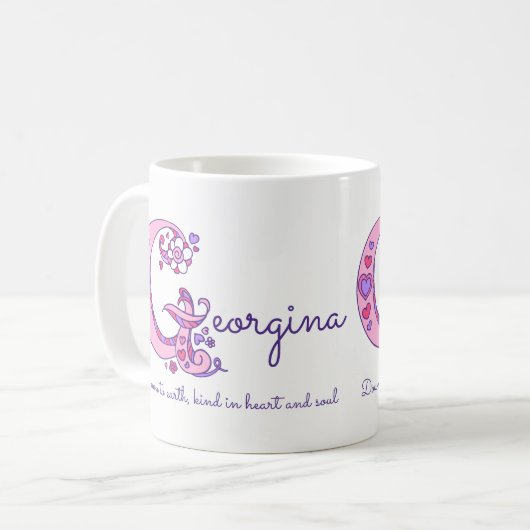 Georgina: decoratieve G-monogram-mok Koffiemok (Voorkant links)
