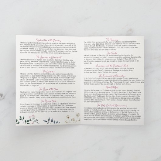 Georgina Grieks-orthodox kerkdoopprogramma Programma (Binnen)