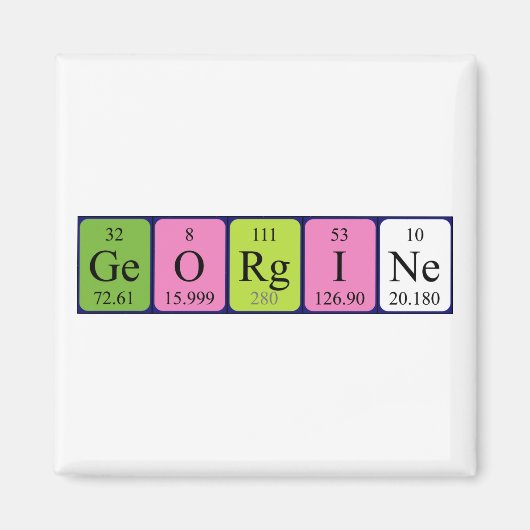 Georgine periodiek table name magnet (Voorkant)