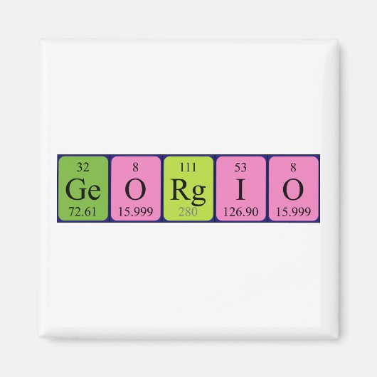 Georgio periodieke table name magnet (Voorkant)