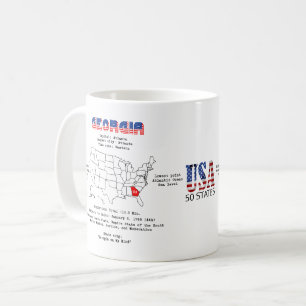 Georgisch-Amerikaanse staat op een kaart en nuttig Koffiemok