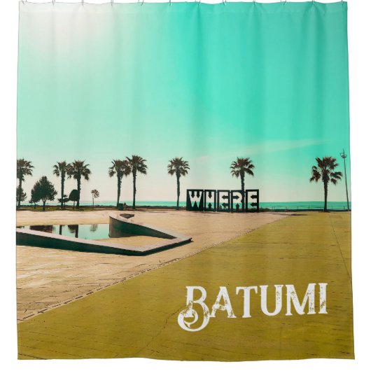 Georgisch architectuurlandschap Batumi Douchegordijn (Voorkant)