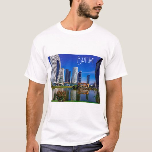 Georgisch architectuurlandschap Batumi T-shirt (Voorkant)