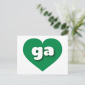 Georgisch groen hart - Ik hou van ga Briefkaart (Staand voorkant)