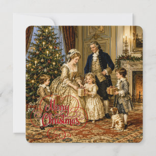 Georgisch Kerstmis Familiebijeenkomst Feestdagenkaart