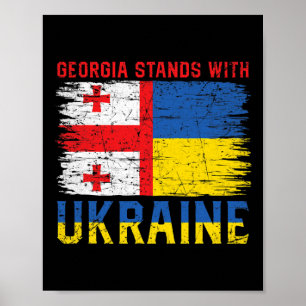 Georgisch-Oekraïense Vlag Vlag - Bevriende Landen Poster