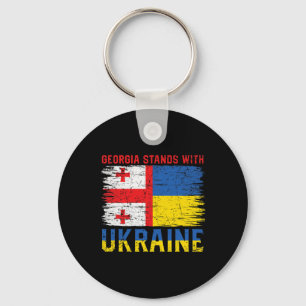 Georgisch-Oekraïense Vlag Vlag - Bevriende Landen Sleutelhanger