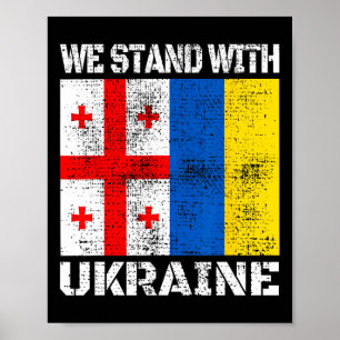 Georgisch steun Oekraïens We Staan Met Oekraïne V Poster