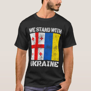 Georgisch steun Oekraïens We Staan Met Oekraïne V T-shirt
