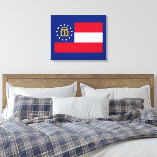 Georgisch vlaggenstaatontwerp canvas afdruk (Insitu (Slaapkamer))