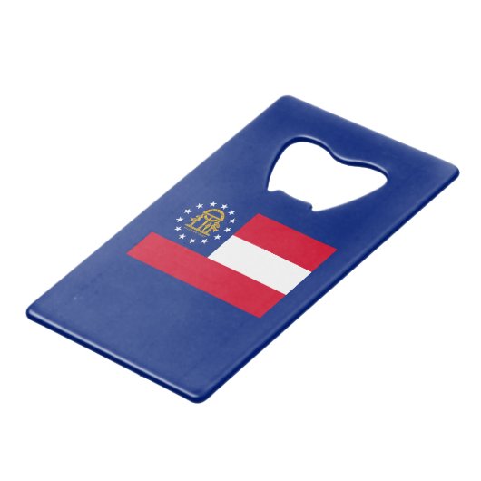 Georgisch vlaggenstaatontwerp creditkaart flessenopener (Voorkant Gekanteld)