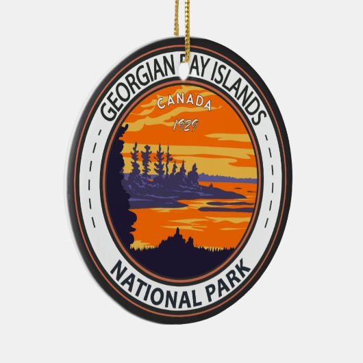 Georgische Bay Islands National Park Canada Badge Keramisch Ornament (Rechts)