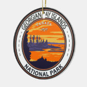 Georgische Bay Islands National Park Canada Badge Keramisch Ornament (Links)
