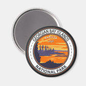 Georgische Bay Islands National Park Canada Badge Magneet (Voorkant / Achterkant)