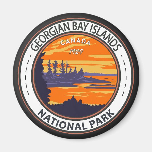Georgische Bay Islands National Park Canada Badge Magneet (Voorkant)