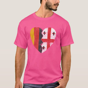 Georgische Duitse vlag Hart Duitsland Georgië Vlag T-shirt