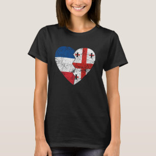 Georgische Franse vlaggen Hart Frankrijk Georgië R T-shirt
