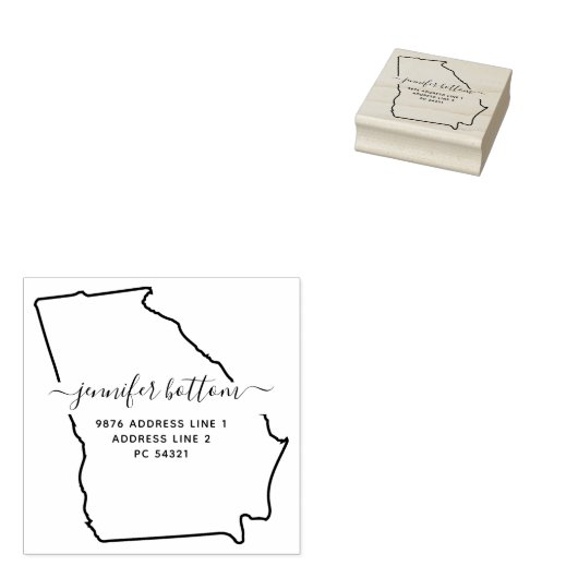 Georgische kaart Gezinsterugkeeradres Rubberstempel (Gestempeld)