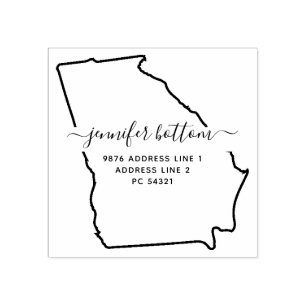 Georgische kaart Gezinsterugkeeradres Rubberstempel